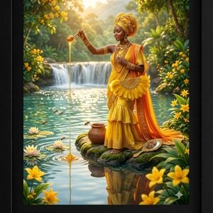 Vibrant Yellow and Orange Home Art Print